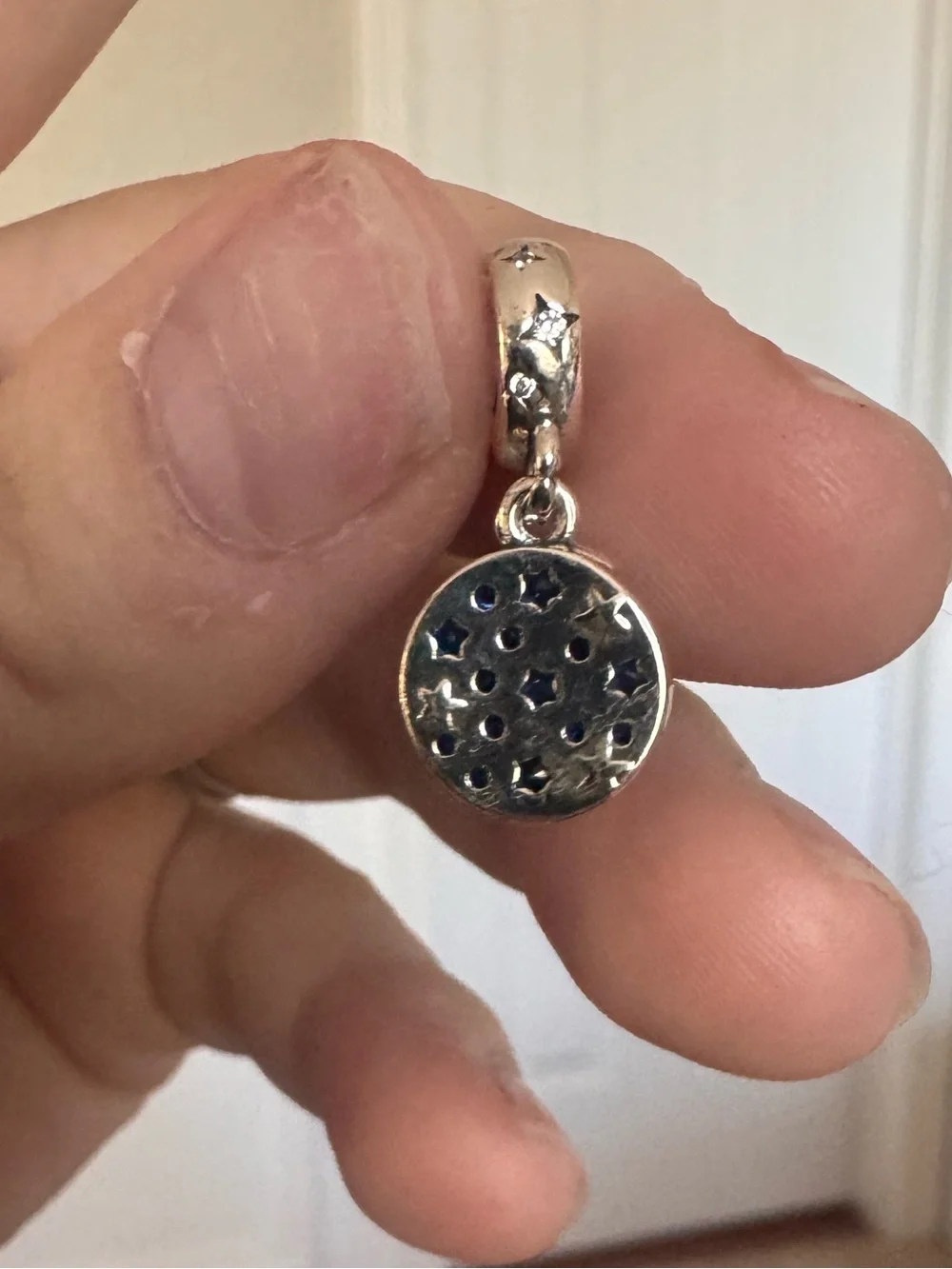 New Santa on the Moon Charm